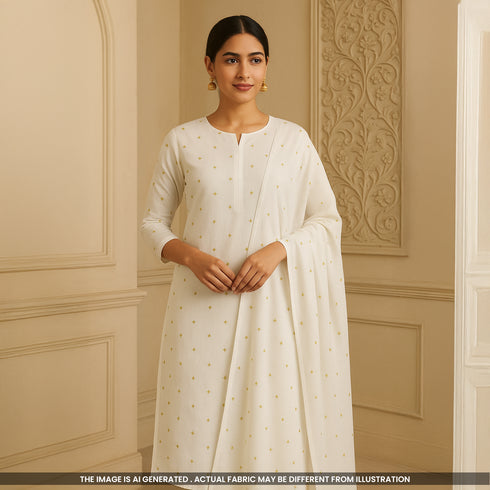 Dyeable Zari Work Chinon Chiffon Fabric-F5032